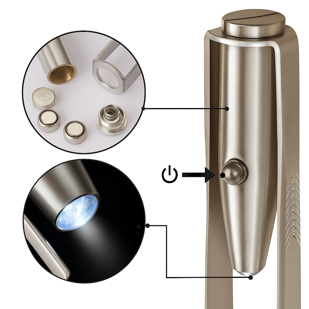 Rust-Resistant Stainless Steel – LED Light Precision Grip – Long-Lasting At-Home Grooming Bowlift