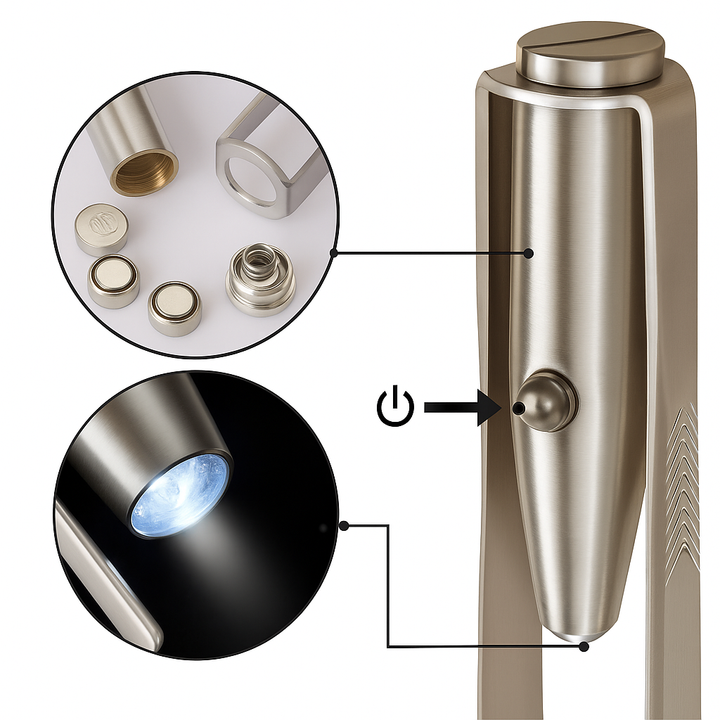 Rust-Resistant Stainless Steel – LED Light Precision Grip – Long-Lasting At-Home Grooming Bowlift