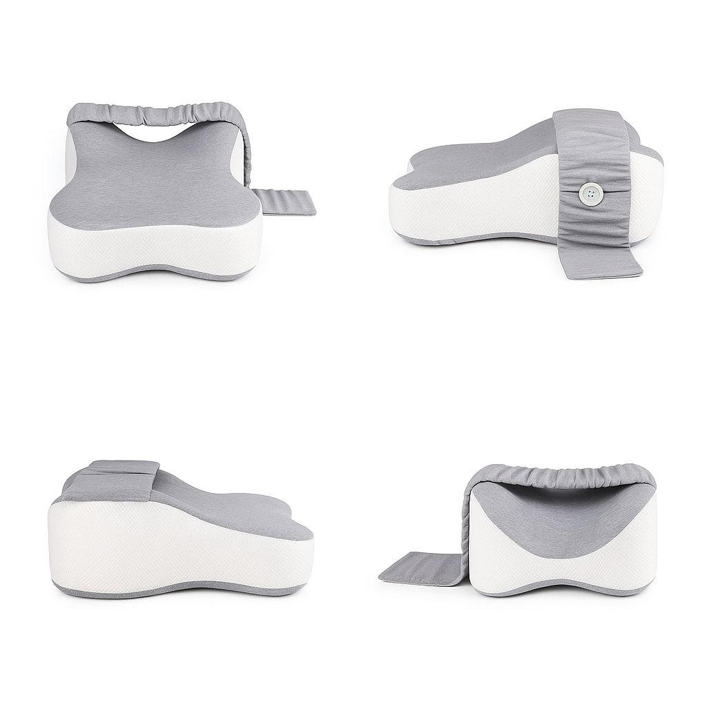 Side Sleeper Alignment – Breathable Memory Foam with Strap – Pregnancy and Hip Support Bowlift