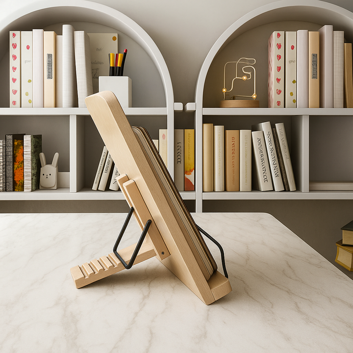 Foldable Adjustable – Wooden Stable Frame – Cookbooks Tablets and Hands-free Reading Bowlift