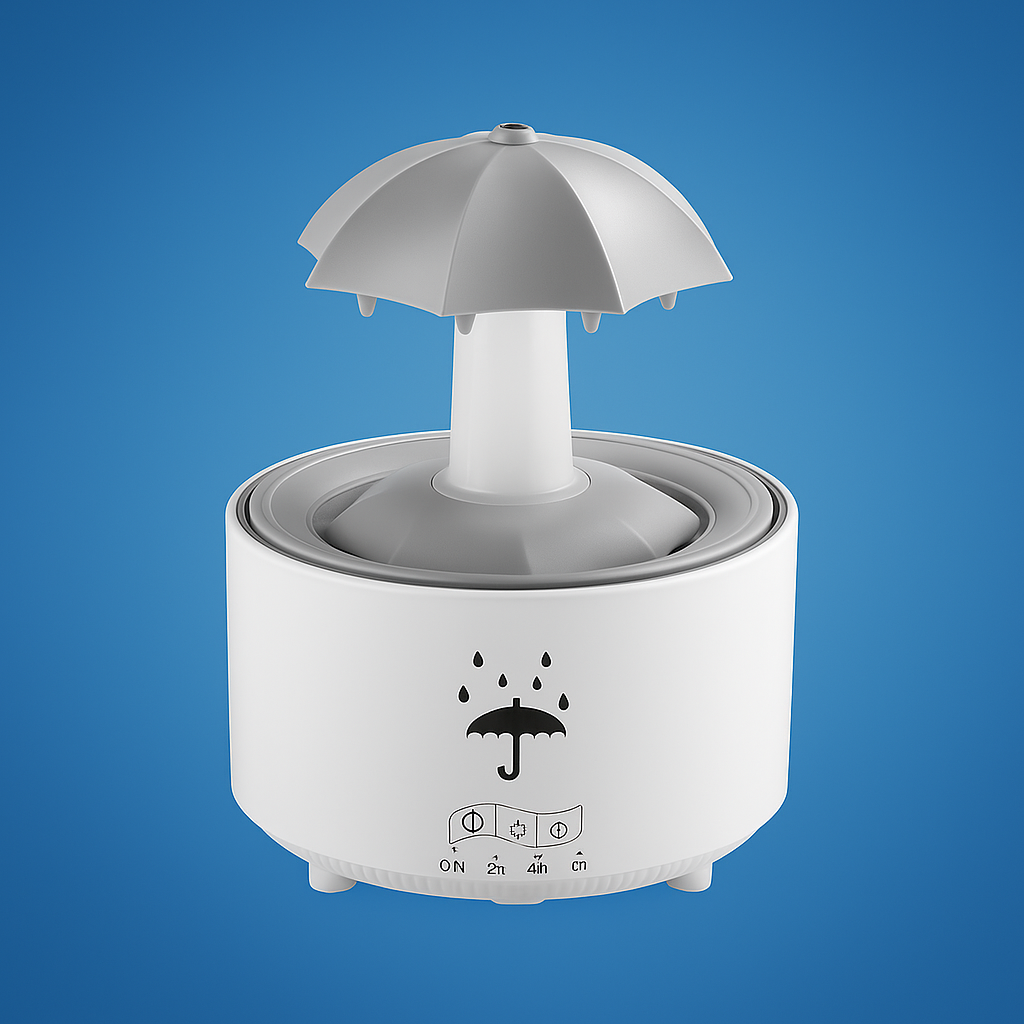 Rotating Umbrella Mist – LED Night Light – Quiet Humidifier for Bedroom Bowlift