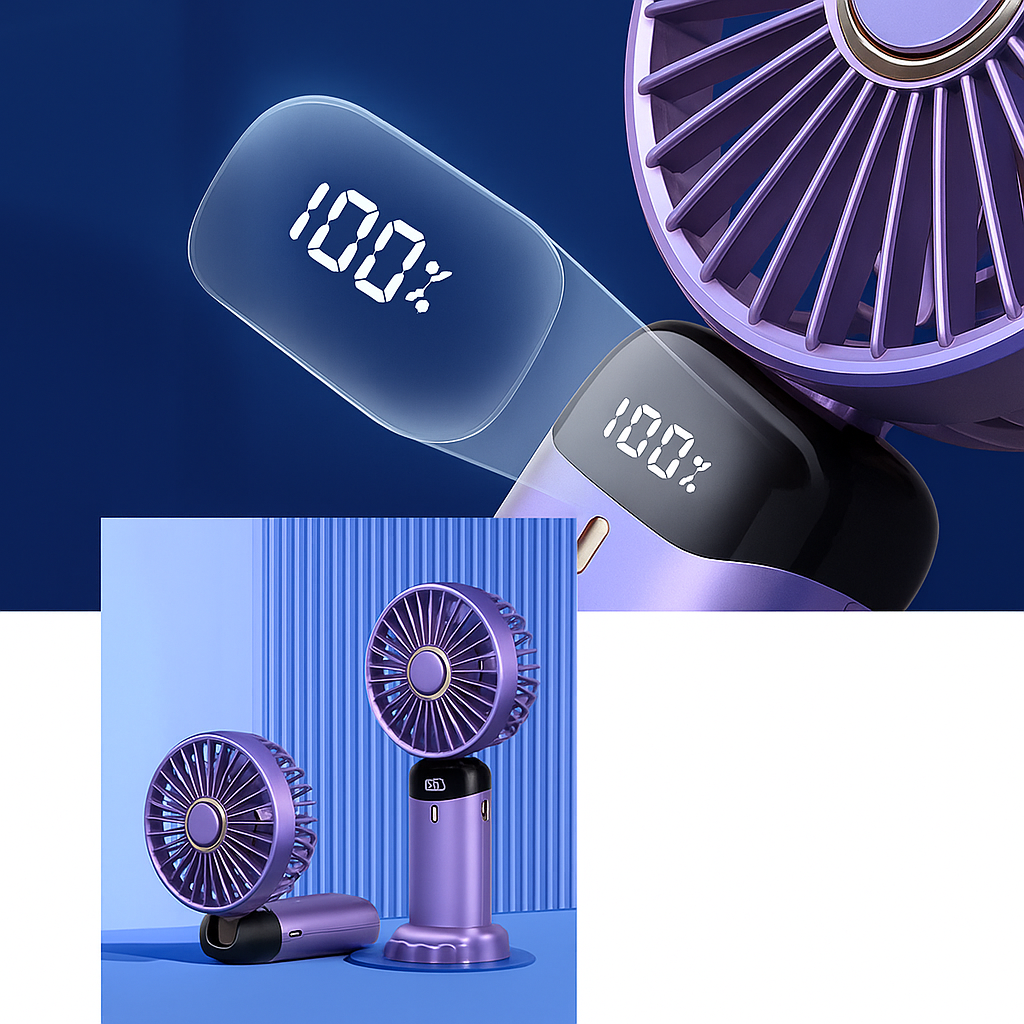 Long-Life Battery – Quiet 5-Speed Airflow – Ideal for Travel & Desk Use Bowlift