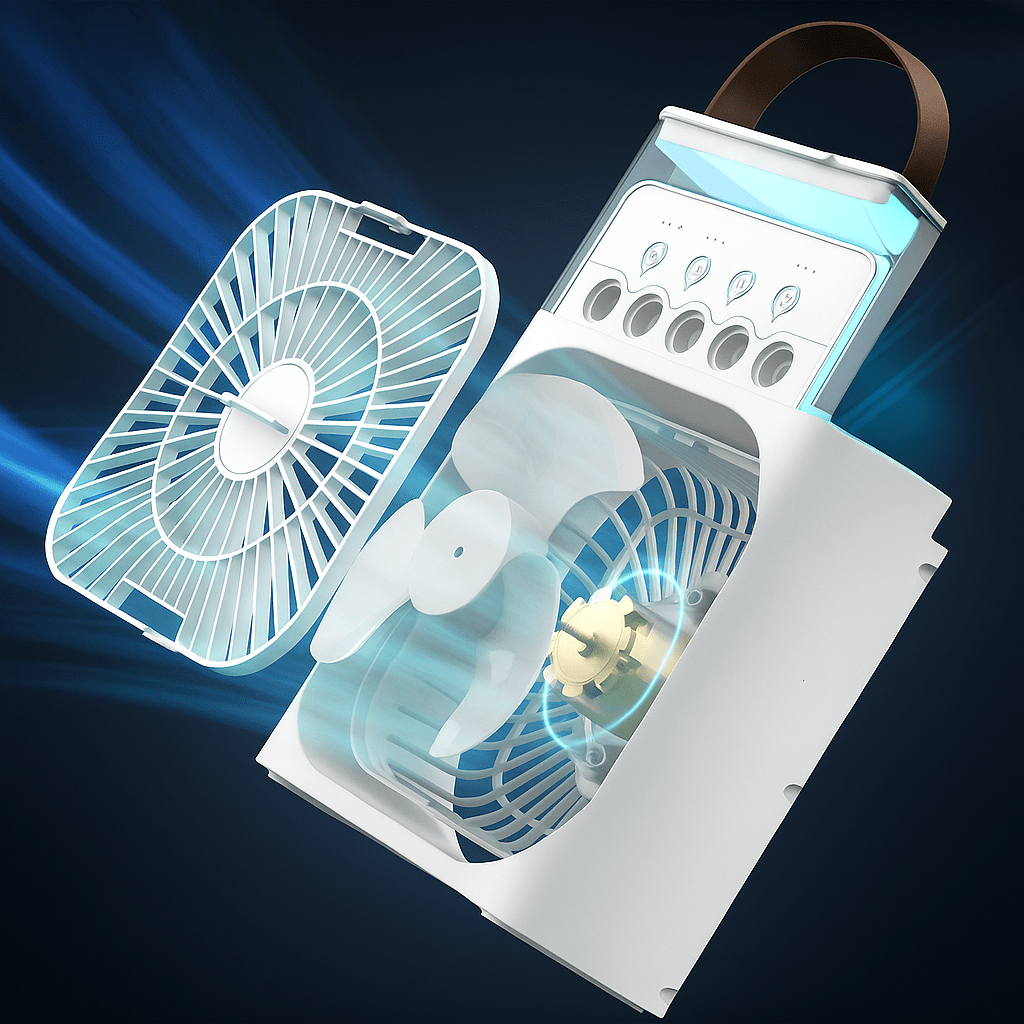 Portable Silent 3-in-1 LED Cooling Fan | Bowlift