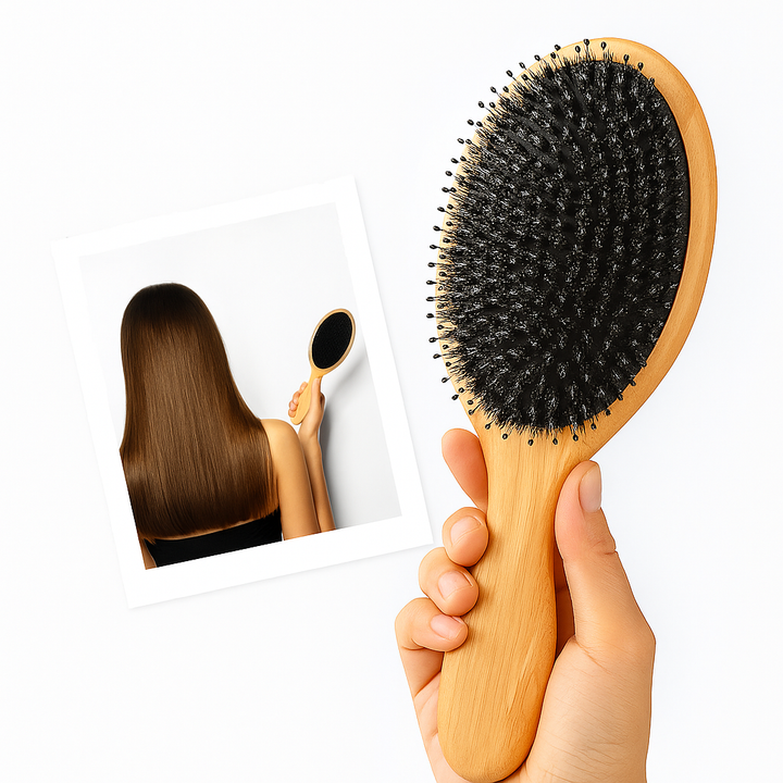 Anti-Frizz Scalp Massage – Natural Dual Bristles – Smooth Healthy Hair Bowlift