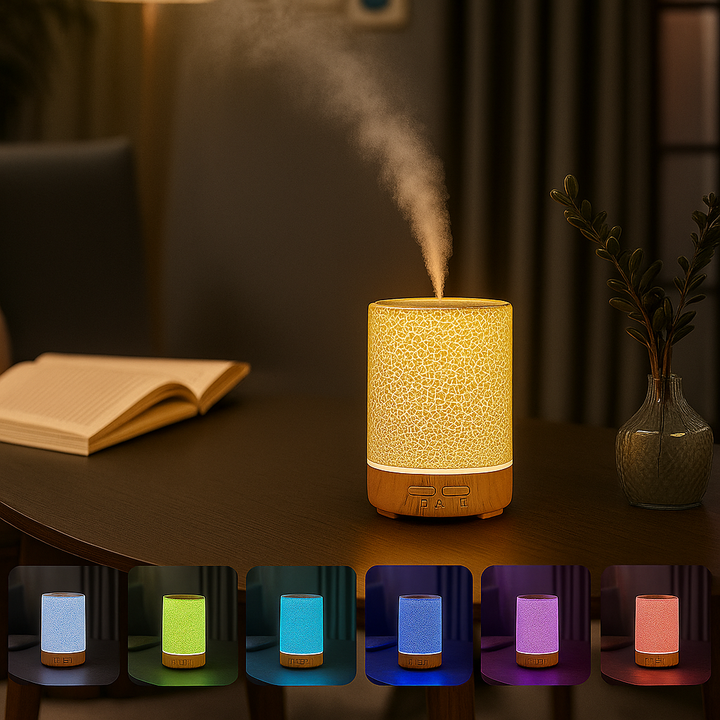 Essential Oil Diffuser with LED Night Light – Quiet Cool Mist – Bedroom & Home Relaxation Bowlift
