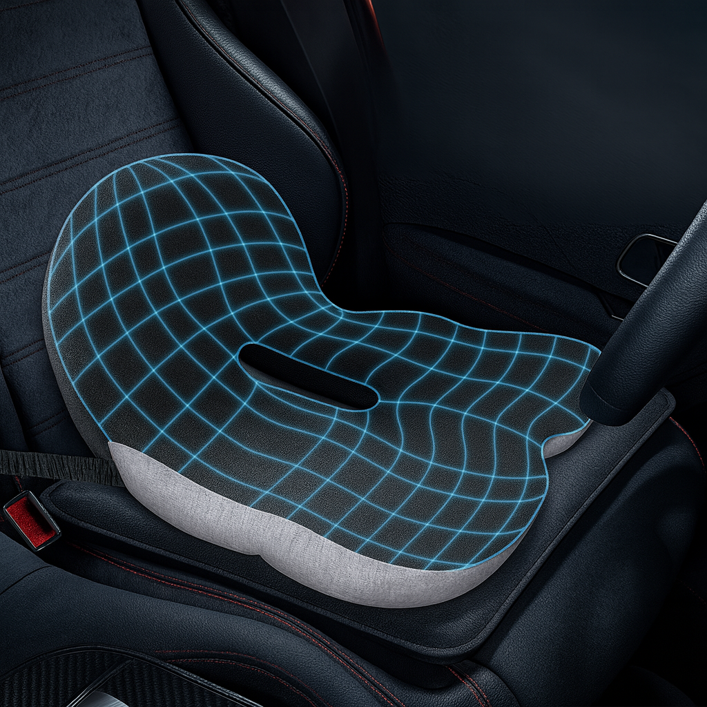 Lumbar & Coccyx Pain Relief – Memory Foam Non-Slip Support – Office Car Home Use Bowlift