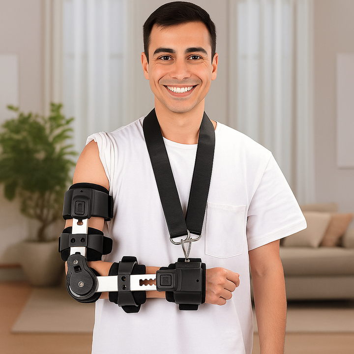 Adjustable ROM Dial – Soft Breathable Material – All-Day Comfort for Pain Relief & Recovery Bowlift