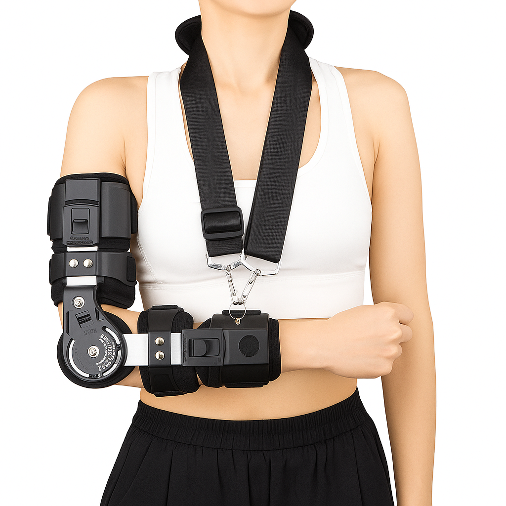 Adjustable ROM Dial – Soft Breathable Material – All-Day Comfort for Pain Relief & Recovery Bowlift
