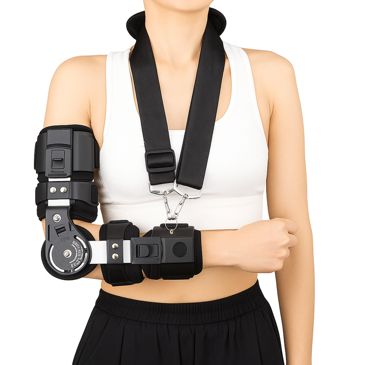 Adjustable ROM Dial – Soft Breathable Material – All-Day Comfort for Pain Relief & Recovery Bowlift