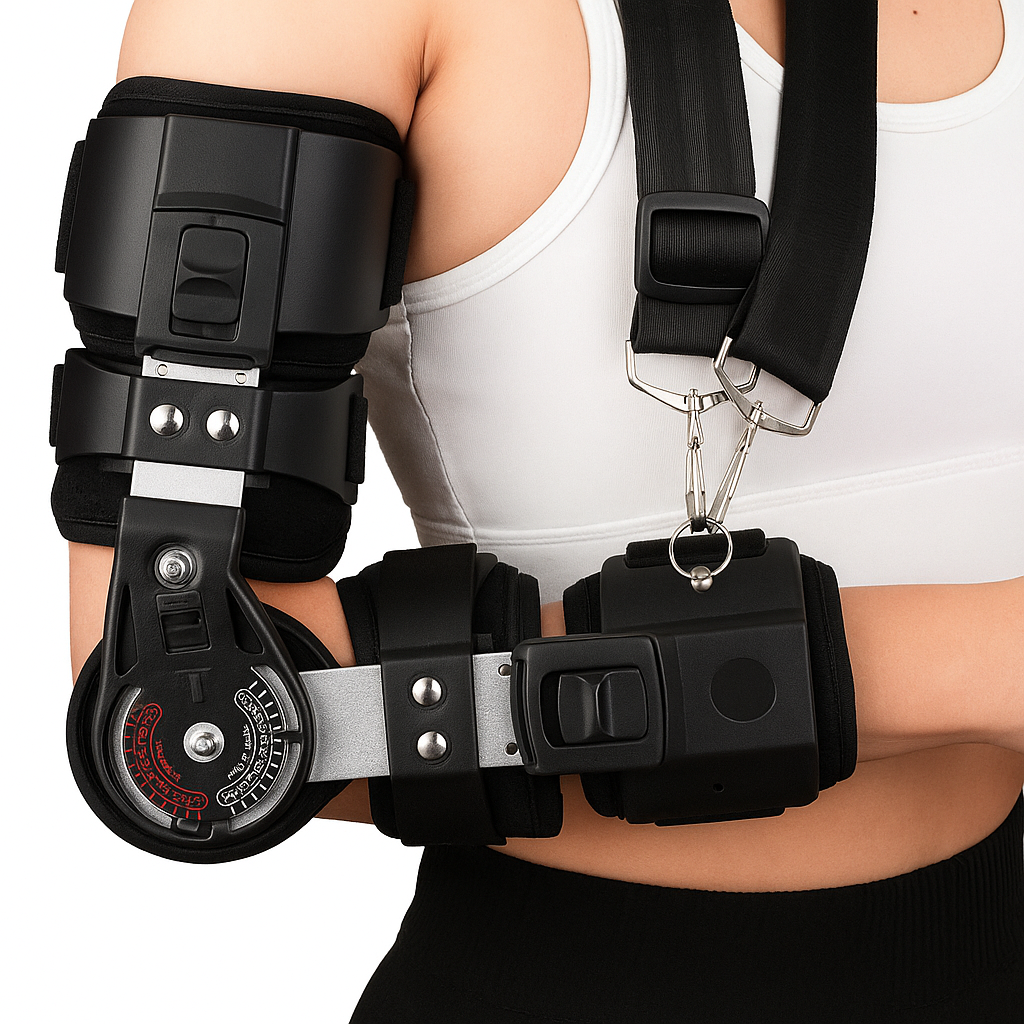 Adjustable ROM Dial – Soft Breathable Material – All-Day Comfort for Pain Relief & Recovery Bowlift