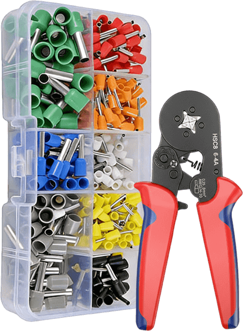 End sleeves crimping tool set with cable lugs | Bowlift