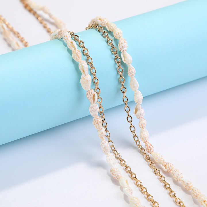 Coastal Shell-Decorated Eyewear Chain Bowlift