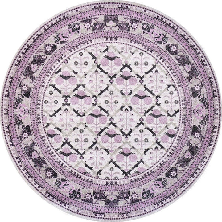 BowLift | Ethnic Multicolor Floral Rug Synthetic Pearls Rug Non-Slip Backing Pet-Friendly Machine Washable Rug for Large Room