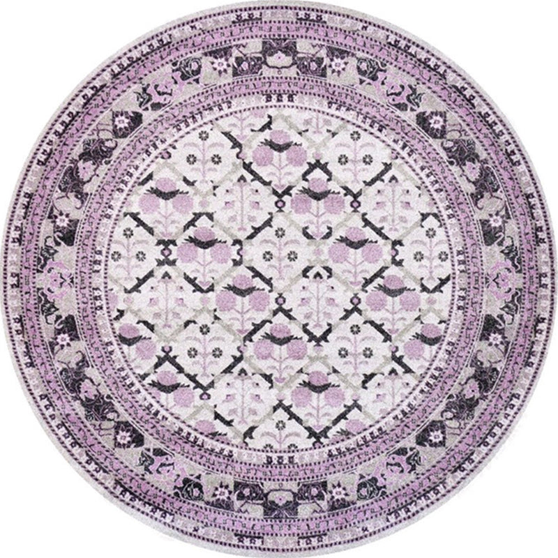 BowLift | Ethnic Multicolor Floral Rug Synthetic Pearls Rug Non-Slip Backing Pet-Friendly Machine Washable Rug for Large Room