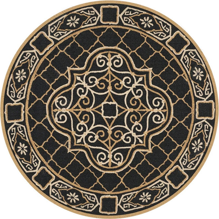 BowLift | Ethnic Multicolor Floral Rug Synthetic Pearls Rug Non-Slip Backing Pet-Friendly Machine Washable Rug for Large Room
