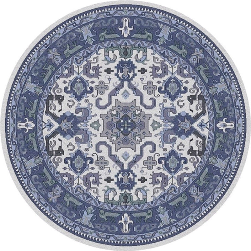 BowLift | Ethnic Multicolor Floral Rug Synthetic Pearls Rug Non-Slip Backing Pet-Friendly Machine Washable Rug for Large Room