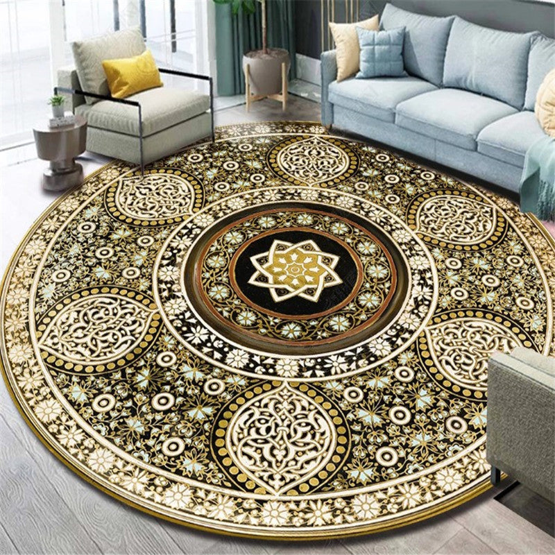 BowLift | Ethnic Multicolor Floral Rug Synthetic Pearls Rug Non-Slip Backing Pet-Friendly Machine Washable Rug for Large Room