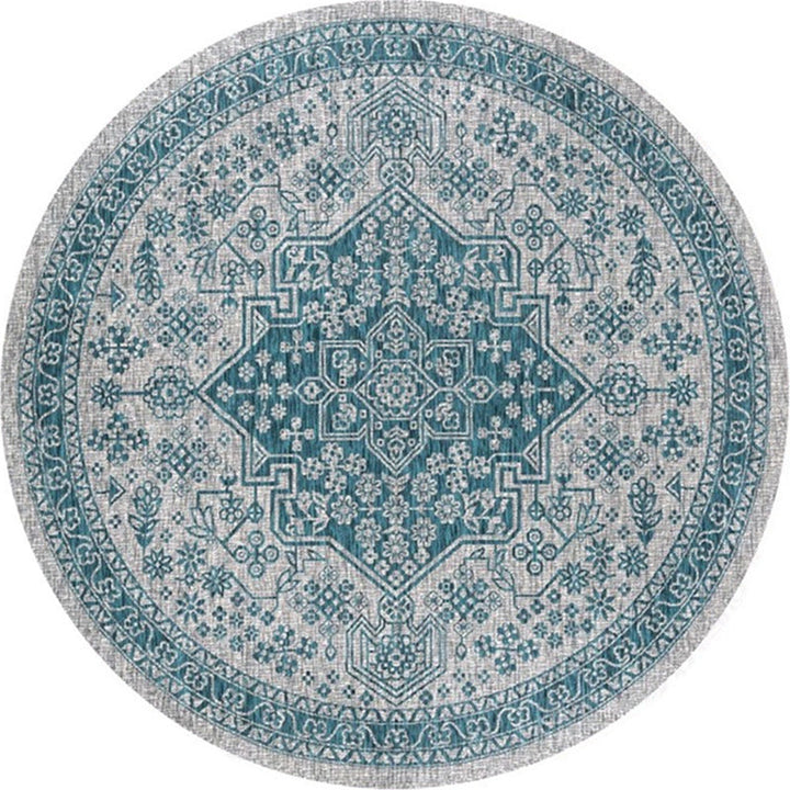 BowLift | Ethnic Multicolor Floral Rug Synthetic Pearls Rug Non-Slip Backing Pet-Friendly Machine Washable Rug for Large Room