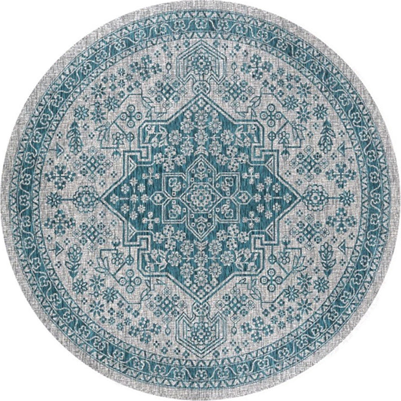 BowLift | Ethnic Multicolor Floral Rug Synthetic Pearls Rug Non-Slip Backing Pet-Friendly Machine Washable Rug for Large Room