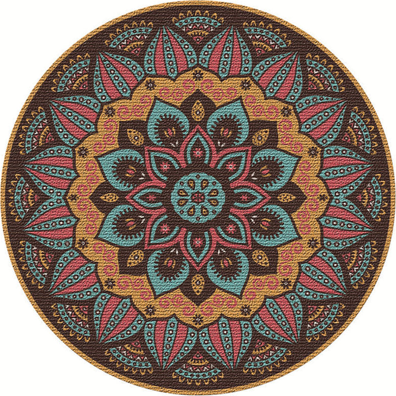 BowLift | Exotic Moroccan Carpet Multicolored Floral Pattern Rug Non-Slip Pet-Friendly Stain-Resistant Rug for Home