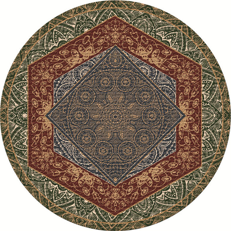 BowLift | Moroccan Living Room Carpet Multicolored Flower Carpet Polyester Machine Washable Stain Resistant Non-Slip Backing Carpet