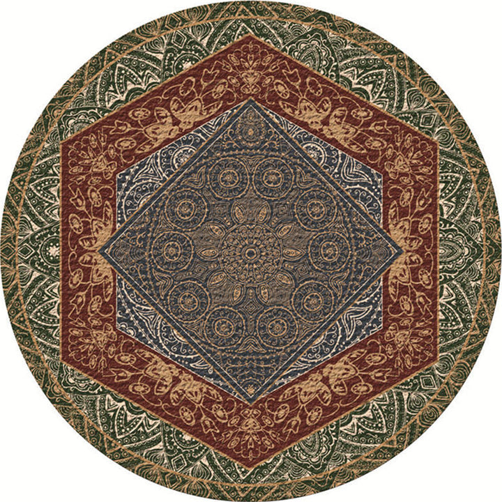 BowLift | Moroccan Living Room Carpet Multicolored Flower Carpet Polyester Machine Washable Stain Resistant Non-Slip Backing Carpet