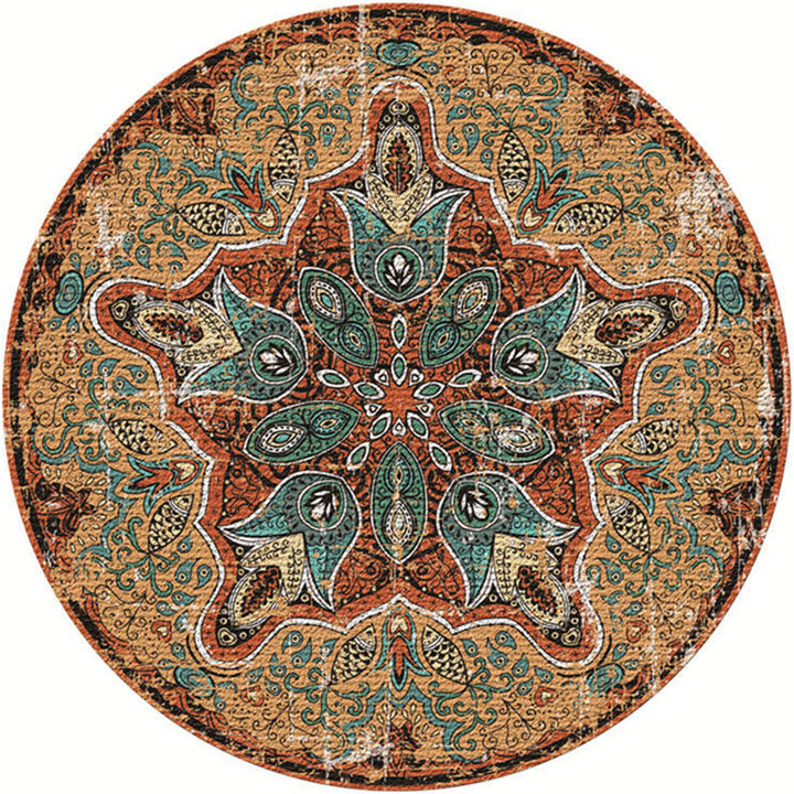 BowLift | Moroccan Living Room Carpet Multicolored Flower Carpet Polyester Machine Washable Stain Resistant Non-Slip Backing Carpet