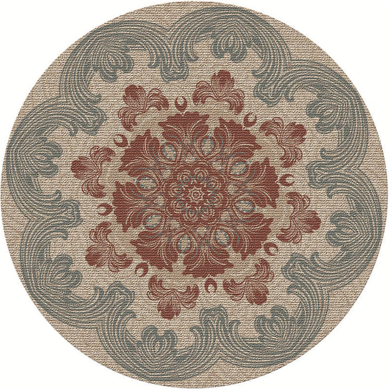 BowLift | Moroccan Living Room Carpet Multicolored Flower Carpet Polyester Machine Washable Stain Resistant Non-Slip Backing Carpet