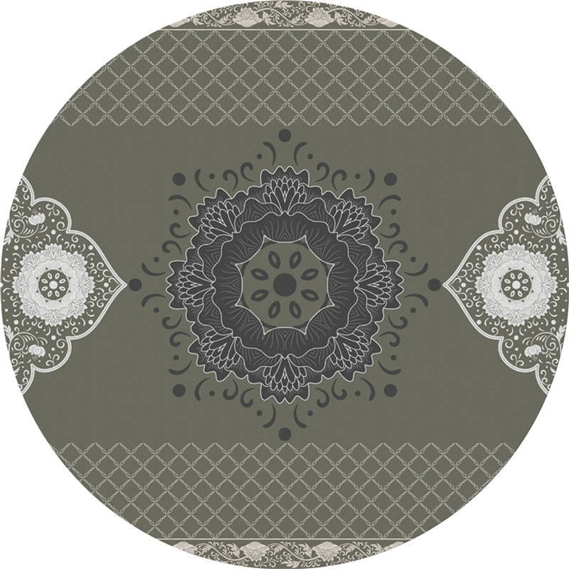 BowLift | Moroccan Living Room Carpet Multicolored Flower Carpet Polyester Machine Washable Stain Resistant Non-Slip Backing Carpet