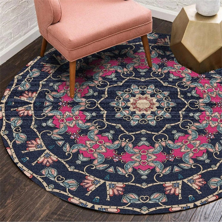 BowLift | Moroccan Living Room Carpet Multicolored Flower Carpet Polyester Machine Washable Stain Resistant Non-Slip Backing Carpet