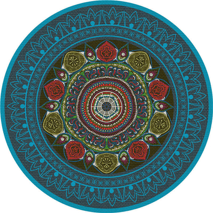 BowLift | Moroccan Living Room Carpet Multicolored Flower Carpet Polyester Machine Washable Stain Resistant Non-Slip Backing Carpet