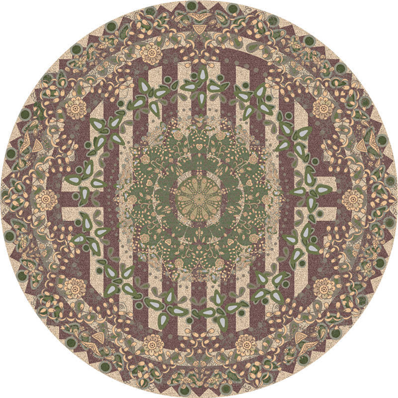 BowLift | Moroccan Living Room Carpet Multicolored Flower Carpet Polyester Machine Washable Stain Resistant Non-Slip Backing Carpet