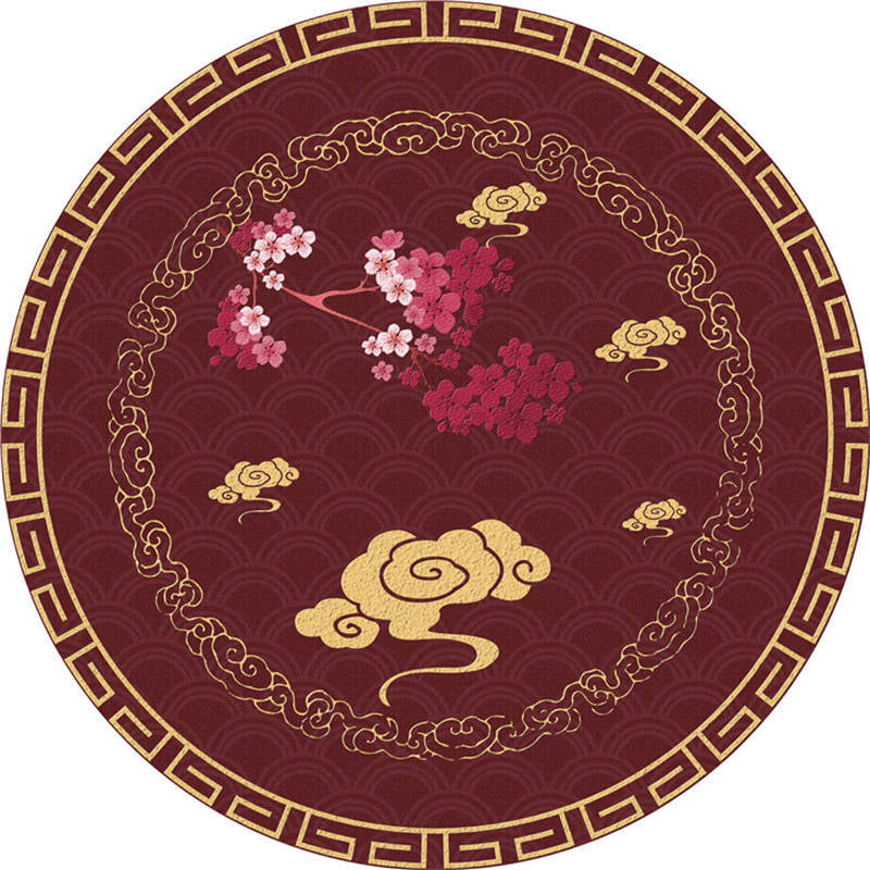 BowLift | Moroccan Living Room Carpet Multicolored Flower Carpet Polyester Machine Washable Stain Resistant Non-Slip Backing Carpet