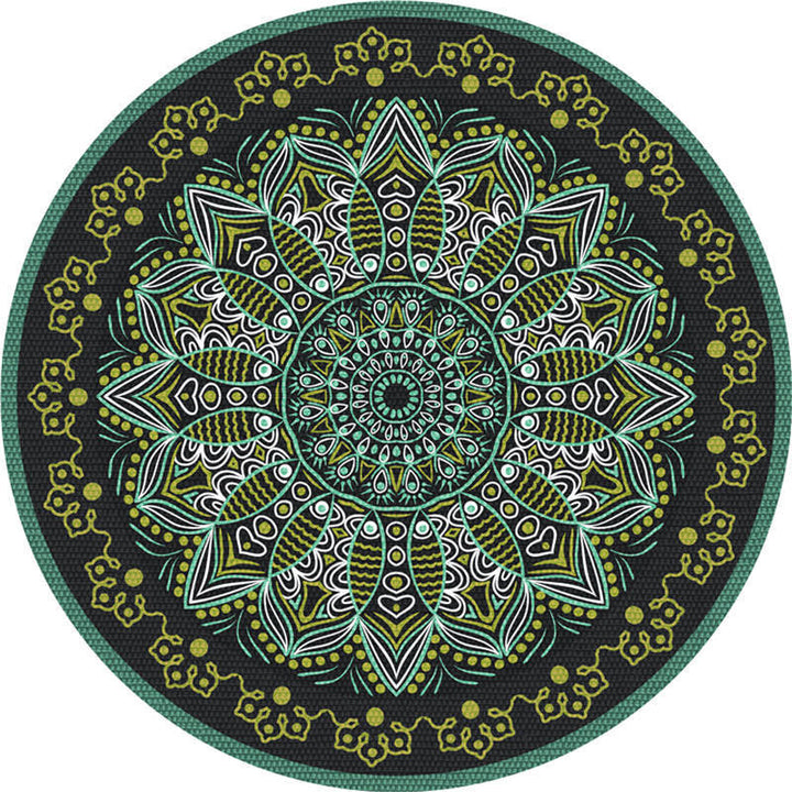 BowLift | Moroccan Living Room Carpet Multicolored Flower Carpet Polyester Machine Washable Stain Resistant Non-Slip Backing Carpet