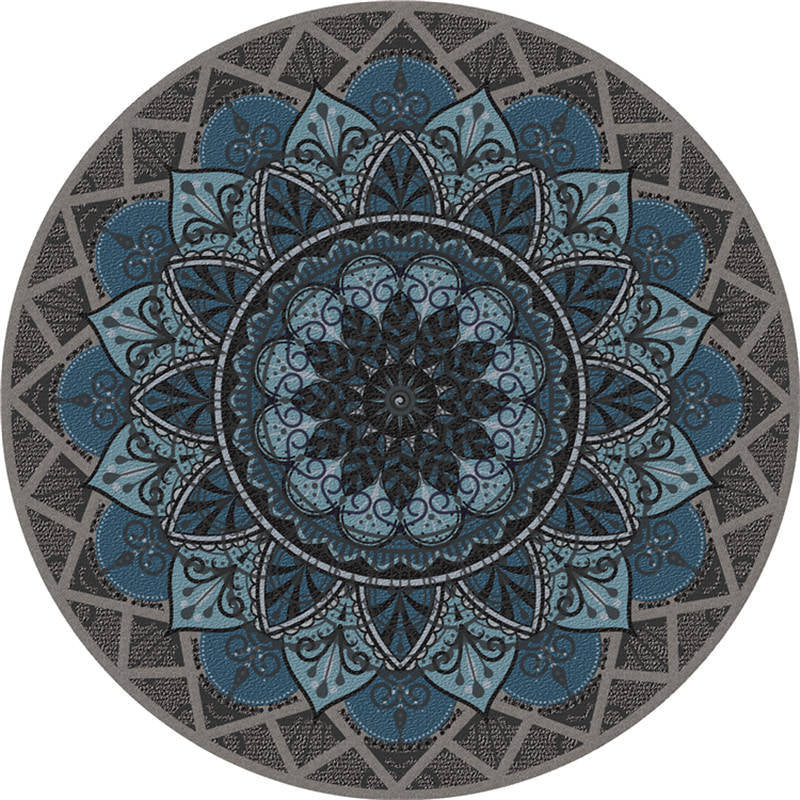 BowLift | Moroccan Living Room Carpet Multicolored Flower Carpet Polyester Machine Washable Stain Resistant Non-Slip Backing Carpet