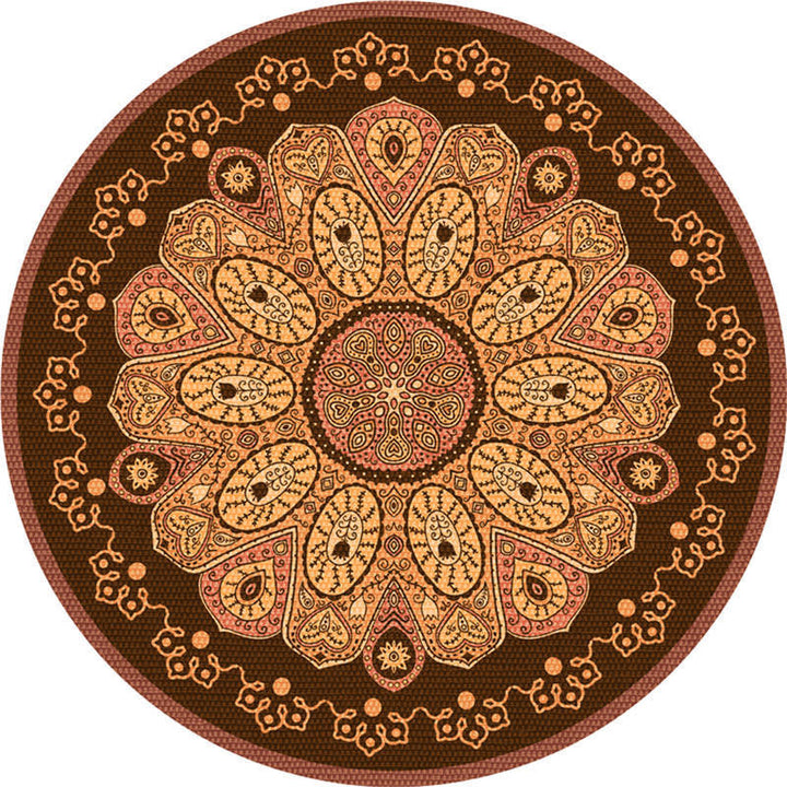 BowLift | Moroccan Living Room Carpet Multicolored Flower Carpet Polyester Machine Washable Stain Resistant Non-Slip Backing Carpet