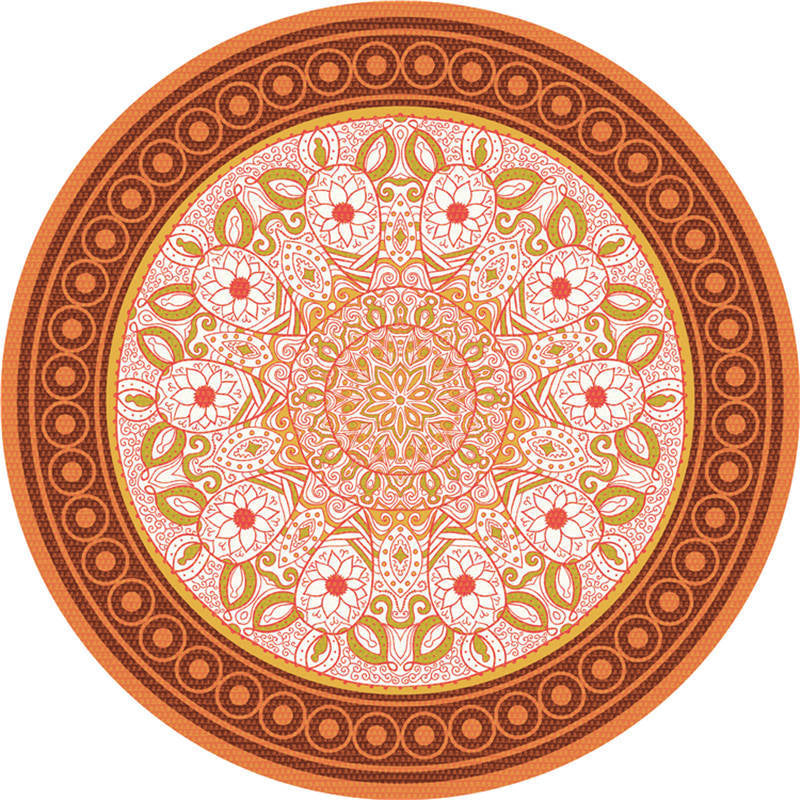 BowLift | Moroccan Living Room Carpet Multicolored Flower Carpet Polyester Machine Washable Stain Resistant Non-Slip Backing Carpet