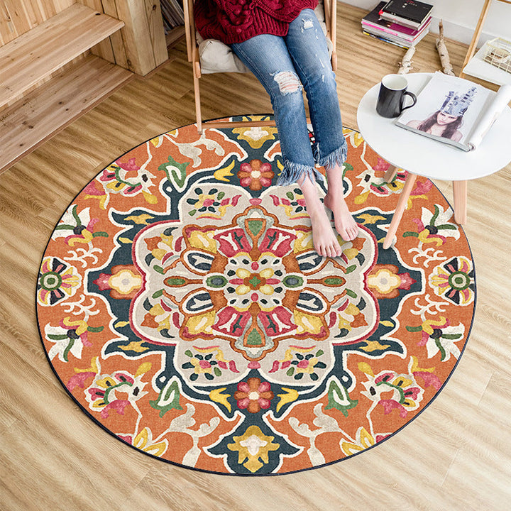 Classic Moroccan indoor rug Multicolored floral rug Non-slip Machine washable Stain resistant rug for the living room | Bowlift
