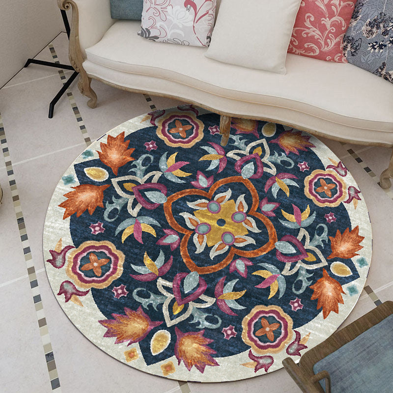 Classic Moroccan indoor rug Multicolored floral rug Non-slip Machine washable Stain resistant rug for the living room | Bowlift