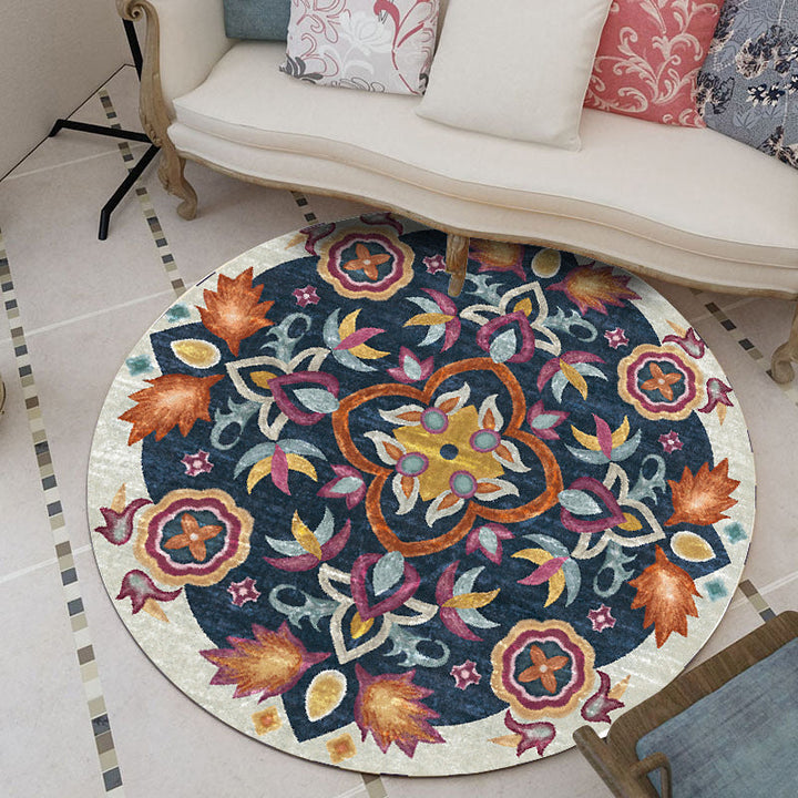 Classic Moroccan indoor rug Multicolored floral rug Non-slip Machine washable Stain resistant rug for the living room | Bowlift