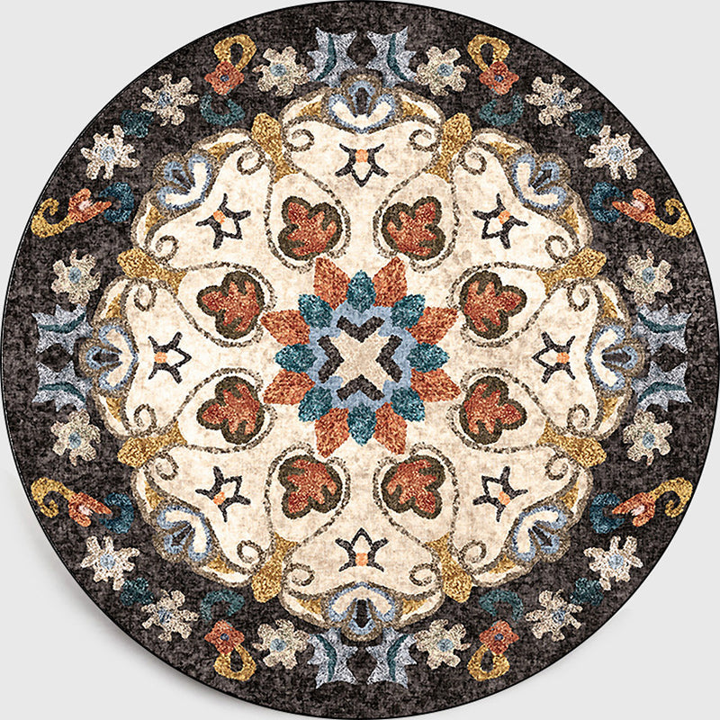 Classic Moroccan indoor rug Multicolored floral rug Non-slip Machine washable Stain resistant rug for the living room | Bowlift