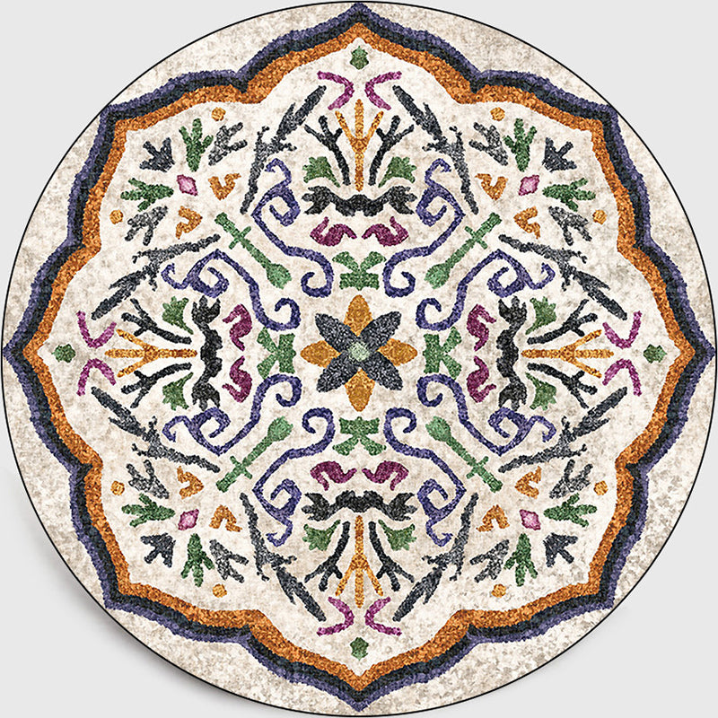 Classic Moroccan indoor rug Multicolored floral rug Non-slip Machine washable Stain resistant rug for the living room | Bowlift