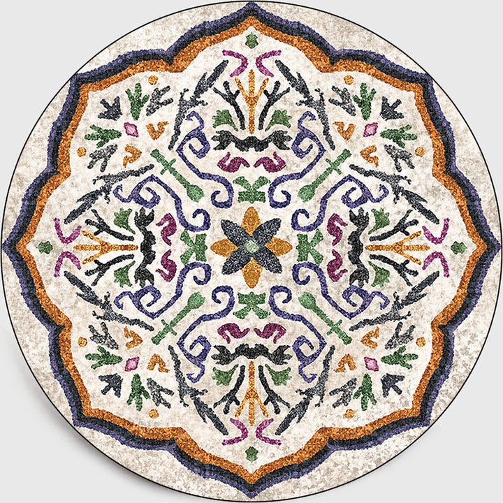 Classic Moroccan indoor rug Multicolored floral rug Non-slip Machine washable Stain resistant rug for the living room | Bowlift