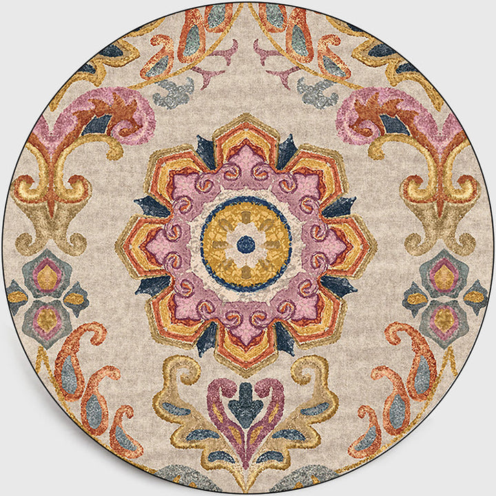 Classic Moroccan indoor rug Multicolored floral rug Non-slip Machine washable Stain resistant rug for the living room | Bowlift