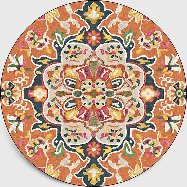 Classic Moroccan indoor rug Multicolored floral rug Non-slip Machine washable Stain resistant rug for the living room | Bowlift