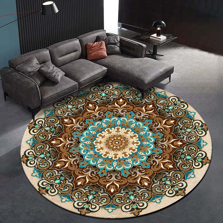 BowLift | Multicolored Living Room Carpet Turkish Floral Swirl Rug Synthetic Non-Slip Pet-Friendly Machine Washable Carpet
