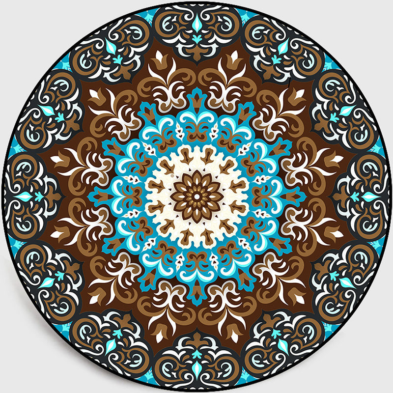 BowLift | Multicolored Living Room Carpet Turkish Floral Swirl Rug Synthetic Non-Slip Pet-Friendly Machine Washable Carpet