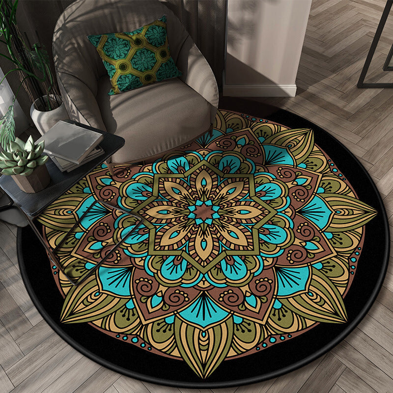BowLift | Glamorous layered floral pattern rug multicolored Moroccan rug polypropylene stain resistant non-slip backing machine washable rug for home