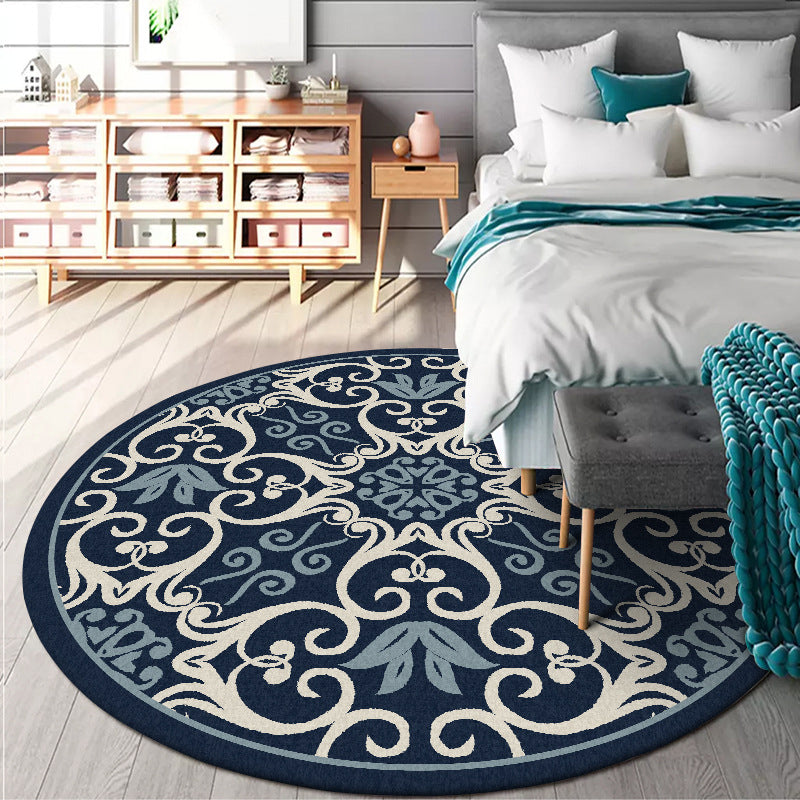 BowLift | Moroccan Bedroom Rug Multicolor Scroll Pattern Rug Synthetic Non-Slip Washable Pet-Friendly Indoor Rug