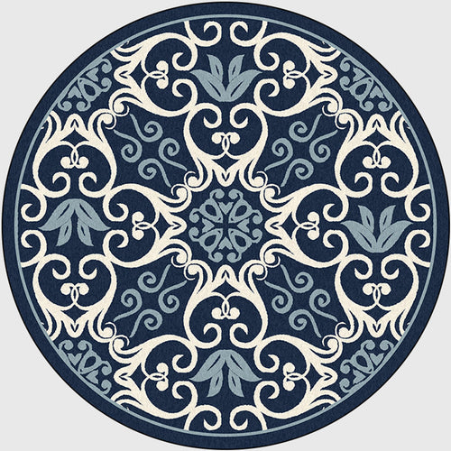 BowLift | Moroccan Bedroom Rug Multicolor Scroll Pattern Rug Synthetic Non-Slip Washable Pet-Friendly Indoor Rug